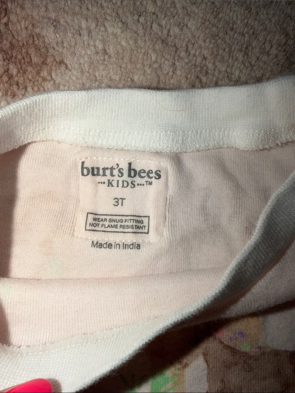 Burt's Bees Cream and Brown Pony Print Cotton Pajama Set